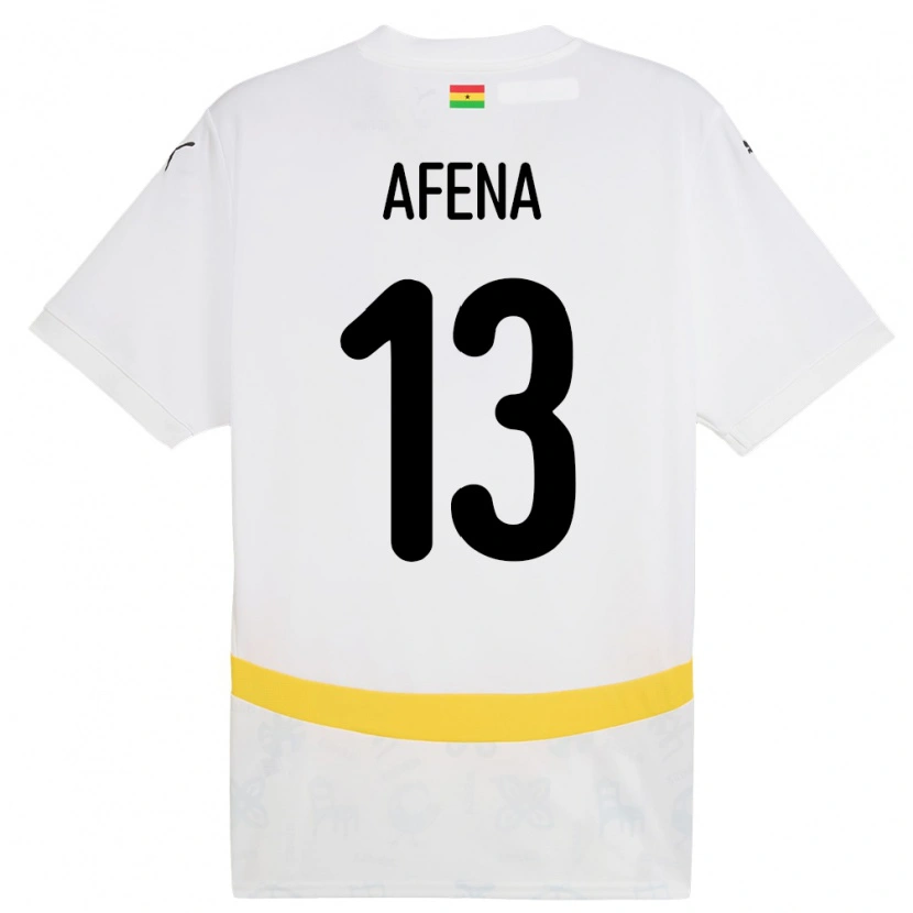 Danxen Kvinder Ghana Felix Afena-Gyan #13 Hvid Hjemmebane Spillertrøjer 24-26 Trøje T-Shirt