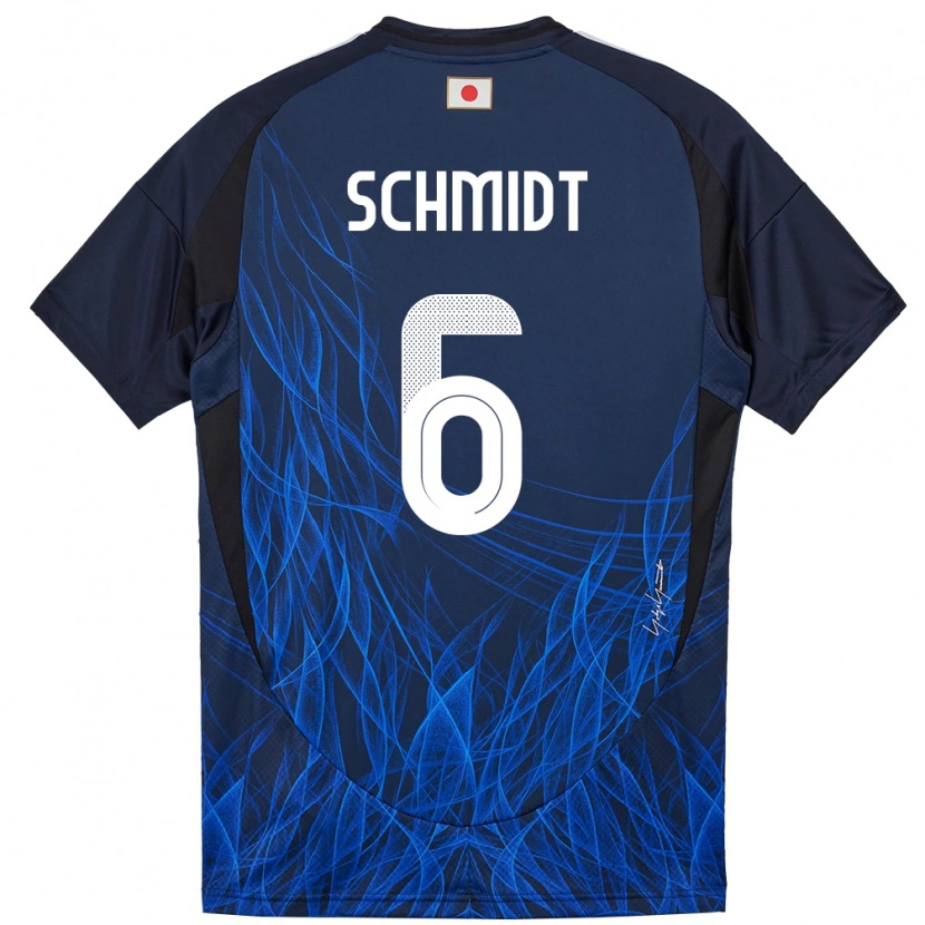 Danxen Kvinder Japan Nick Schmidt #6 Mørkeblå Hjemmebane Spillertrøjer 24-26 Trøje T-Shirt