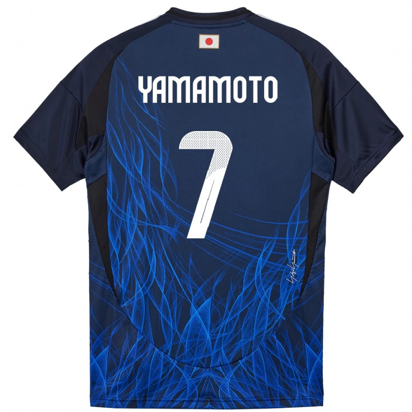 Danxen Kvinder Japan Rihito Yamamoto #7 Mørkeblå Hjemmebane Spillertrøjer 24-26 Trøje T-Shirt