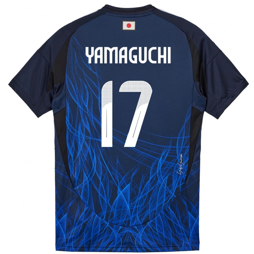 Danxen Kvinder Japan Taiyo Yamaguchi #17 Mørkeblå Hjemmebane Spillertrøjer 24-26 Trøje T-Shirt