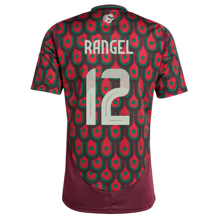 Danxen Kvinder Mexico Raúl Rangel #12 Rødbrun Hjemmebane Spillertrøjer 24-26 Trøje T-Shirt