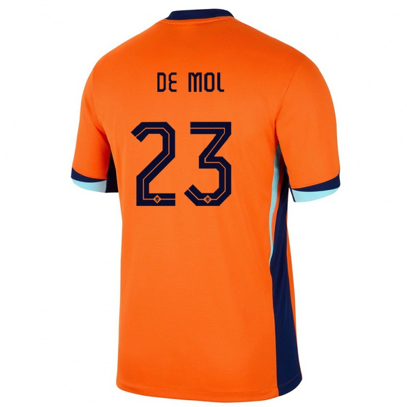 Danxen Kvinder Holland Stenn De Mol #23 Orange Hjemmebane Spillertrøjer 24-26 Trøje T-Shirt