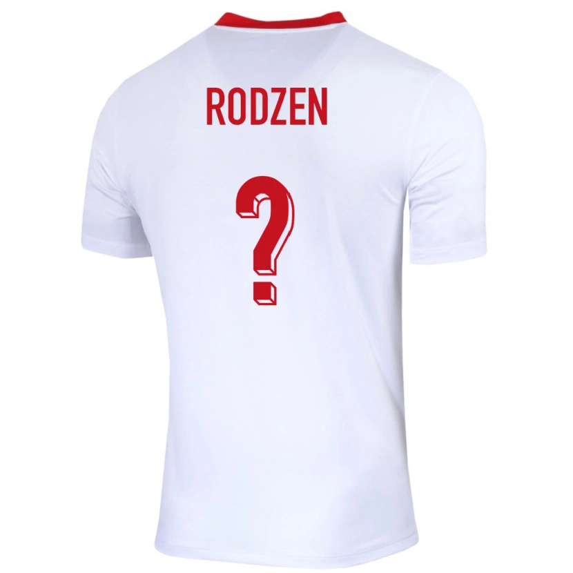 Danxen Kvinder Polen Aleksander Rodzen #0 Hvid Hjemmebane Spillertrøjer 24-26 Trøje T-Shirt