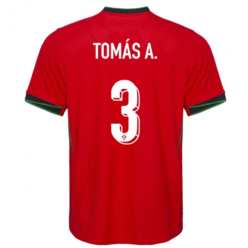 Danxen Kvinder Portugal Tomás Araújo #3 Rød Hjemmebane Spillertrøjer 24-26 Trøje T-Shirt