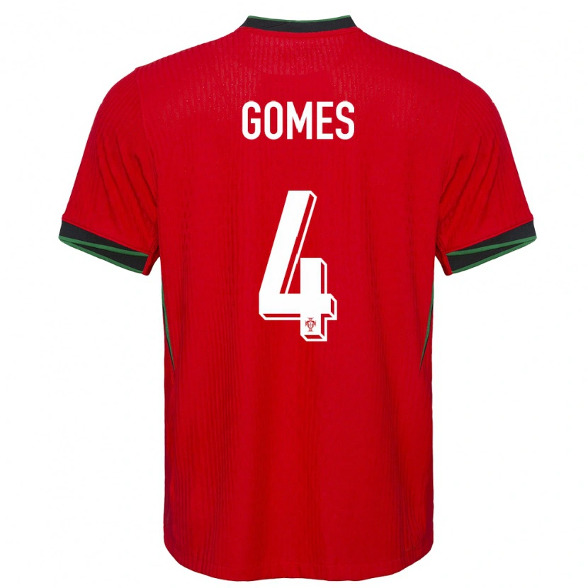 Danxen Kvinder Portugal Luís Gomes #4 Rød Hjemmebane Spillertrøjer 24-26 Trøje T-Shirt