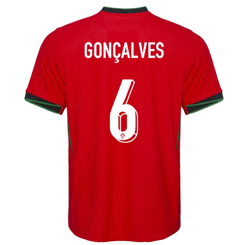 Danxen Kvinder Portugal Rodrigo Gonçalves #6 Rød Hjemmebane Spillertrøjer 24-26 Trøje T-Shirt