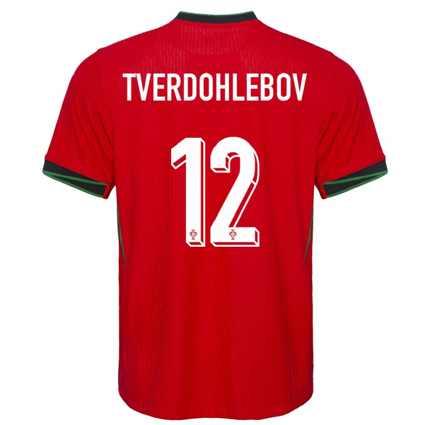 Danxen Kvinder Portugal Alex Tverdohlebov #12 Rød Hjemmebane Spillertrøjer 24-26 Trøje T-Shirt