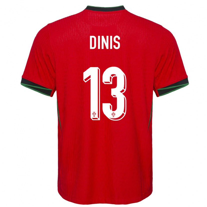 Danxen Kvinder Portugal Vasco Dinis #13 Rød Hjemmebane Spillertrøjer 24-26 Trøje T-Shirt