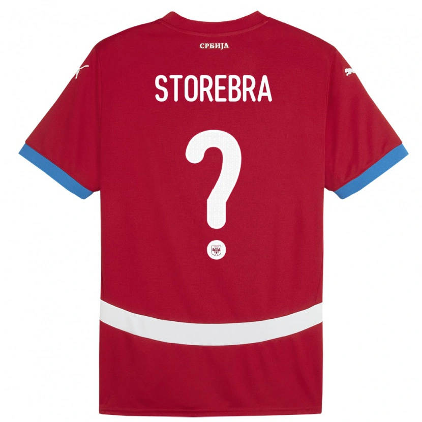 Danxen Kvinder Serbien Sasa Storebra #0 Rød Hjemmebane Spillertrøjer 24-26 Trøje T-Shirt