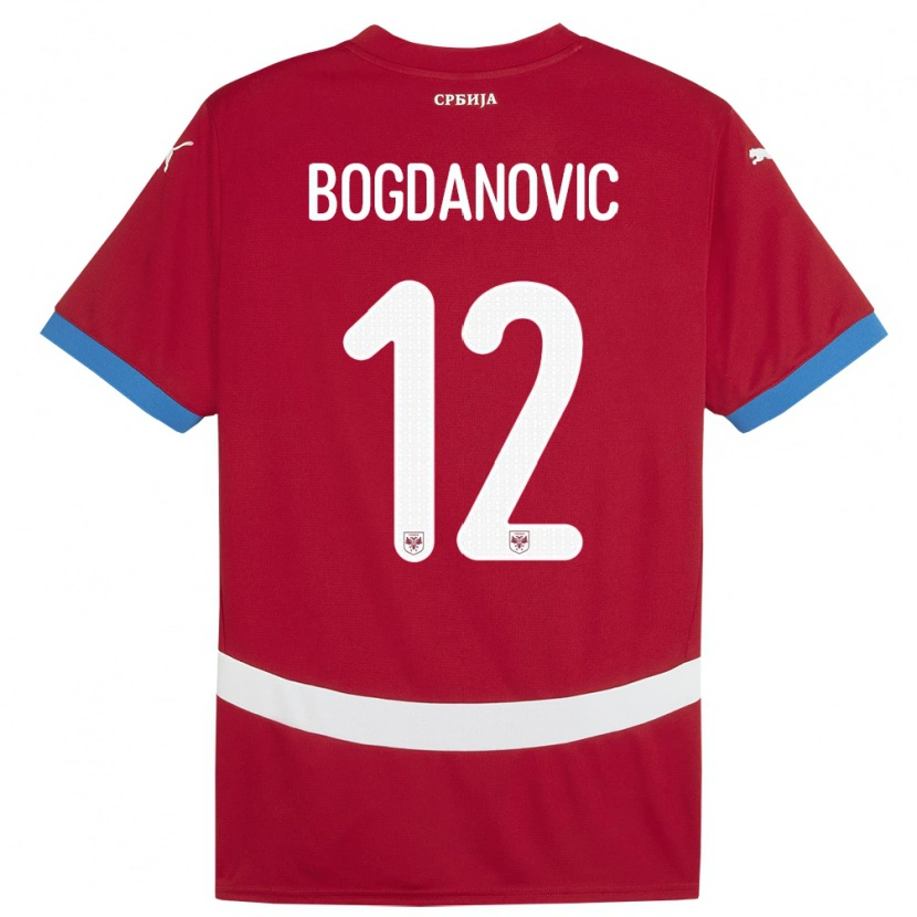 Danxen Kvinder Serbien Bogdan Bogdanovic #12 Rød Hjemmebane Spillertrøjer 24-26 Trøje T-Shirt