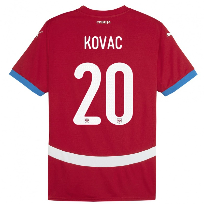 Danxen Kvinder Serbien Danilo Kovac #20 Rød Hjemmebane Spillertrøjer 24-26 Trøje T-Shirt