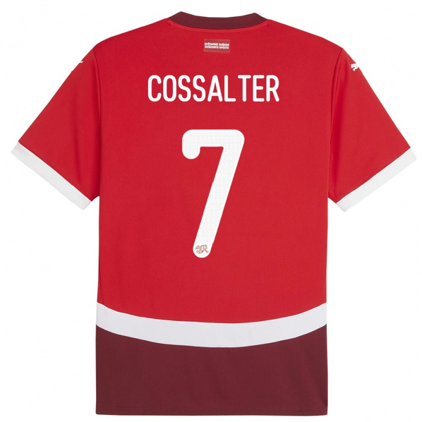 Danxen Kvinder Schweiz Ivan Cossalter #7 Rød Hjemmebane Spillertrøjer 24-26 Trøje T-Shirt