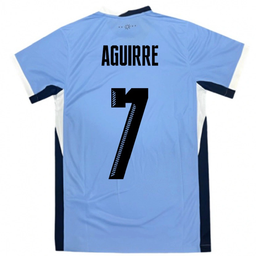 Danxen Kvinder Uruguay Rodrigo Aguirre #7 Hvid Sort Hjemmebane Spillertrøjer 24-26 Trøje T-Shirt