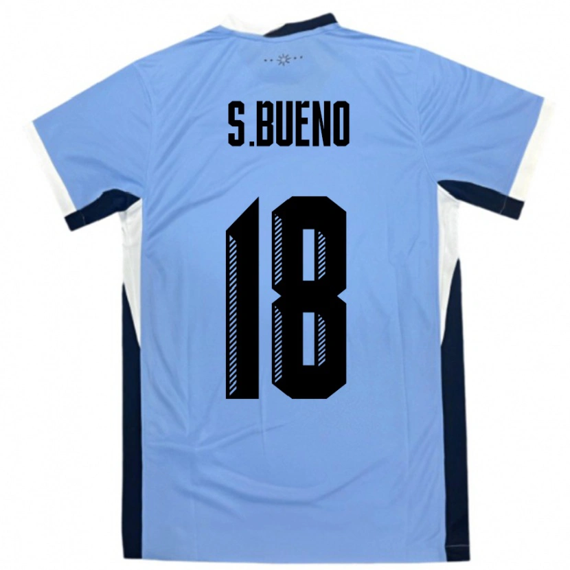 Danxen Kvinder Uruguay Santiago Bueno #18 Hvid Sort Hjemmebane Spillertrøjer 24-26 Trøje T-Shirt