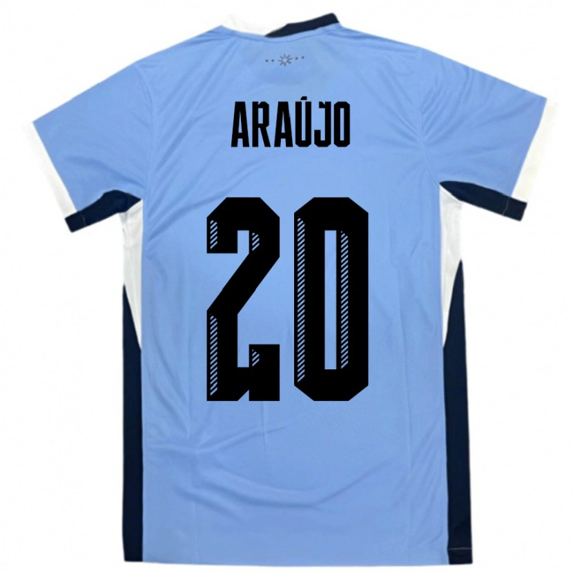 Danxen Kvinder Uruguay Maxi Araújo #20 Hvid Sort Hjemmebane Spillertrøjer 24-26 Trøje T-Shirt