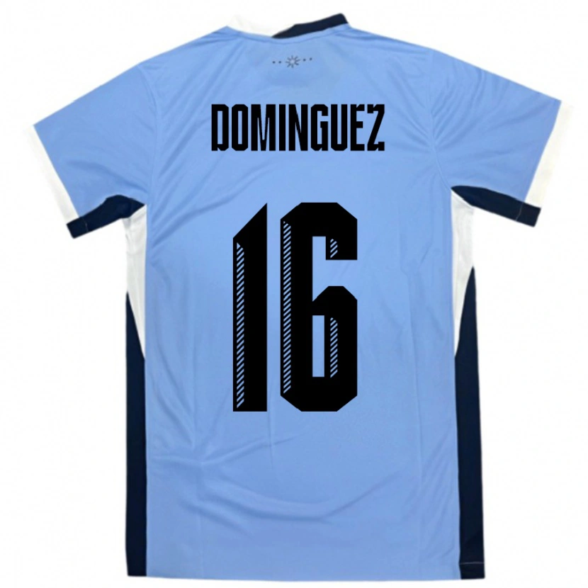 Danxen Kvinder Uruguay Facundo Dominguez #16 Hvid Sort Hjemmebane Spillertrøjer 24-26 Trøje T-Shirt