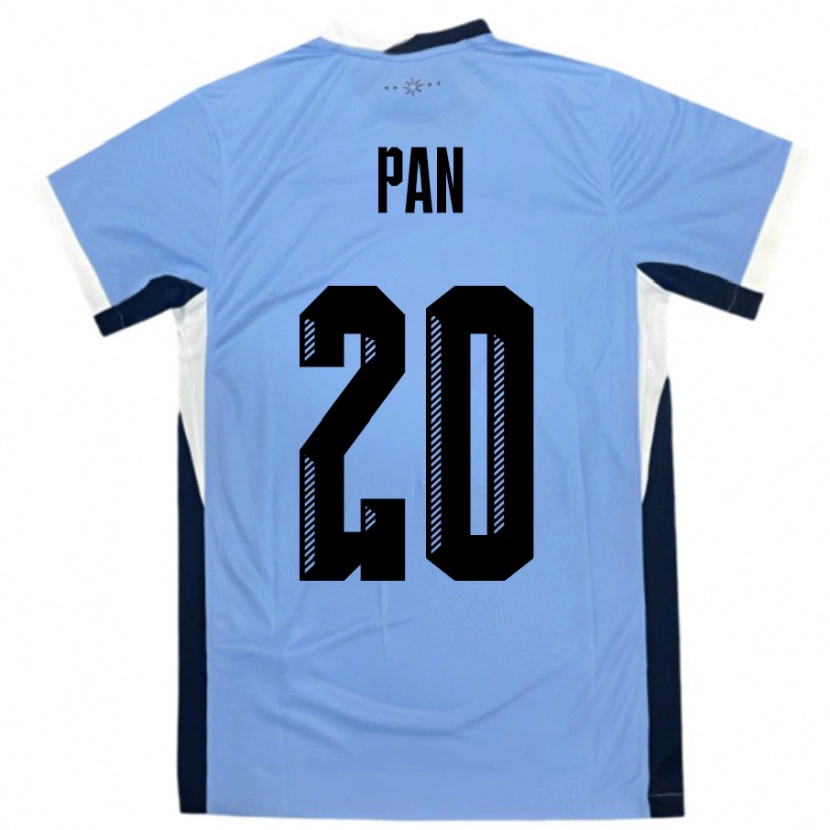 Danxen Kvinder Uruguay Gonzalo Pan #20 Hvid Sort Hjemmebane Spillertrøjer 24-26 Trøje T-Shirt