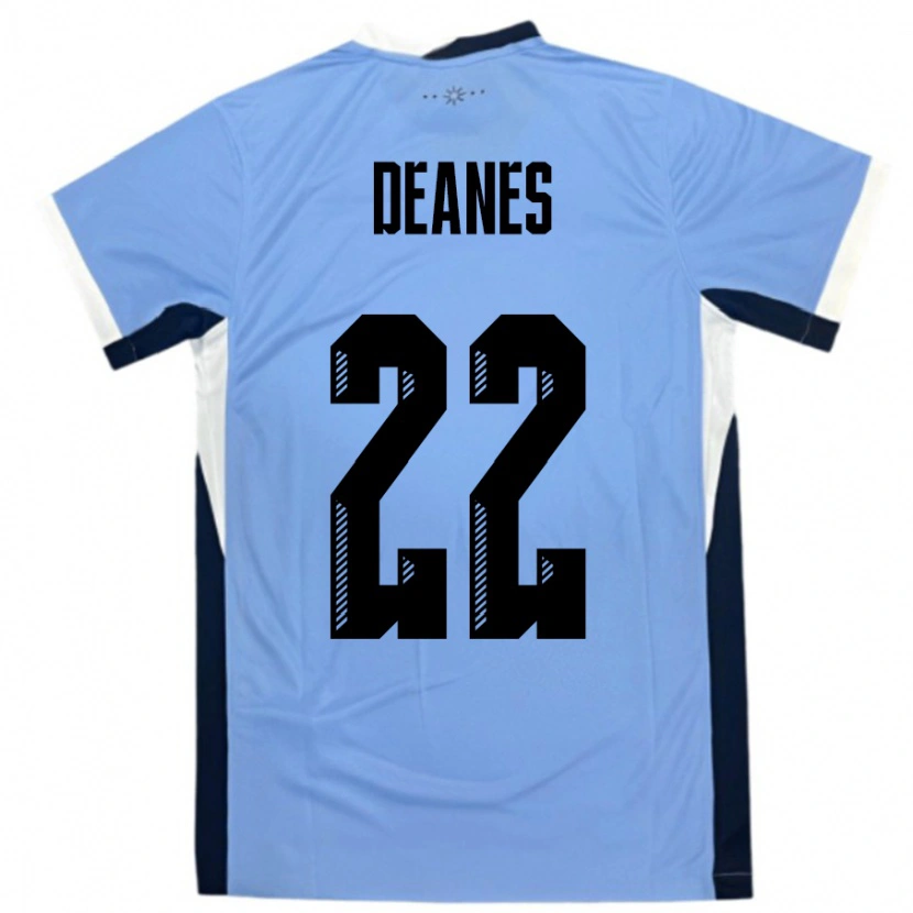 Danxen Kvinder Uruguay Tiago Deanes #22 Hvid Sort Hjemmebane Spillertrøjer 24-26 Trøje T-Shirt