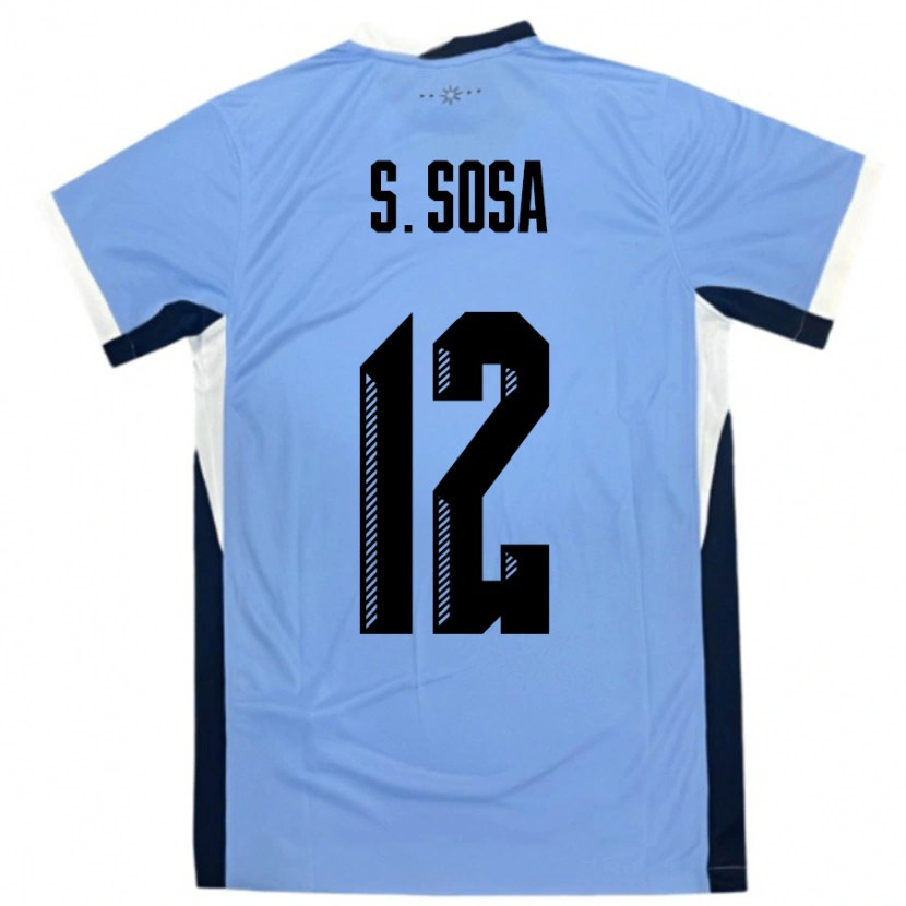 Danxen Kvinder Uruguay Sebastian Sosa #12 Hvid Sort Hjemmebane Spillertrøjer 24-26 Trøje T-Shirt