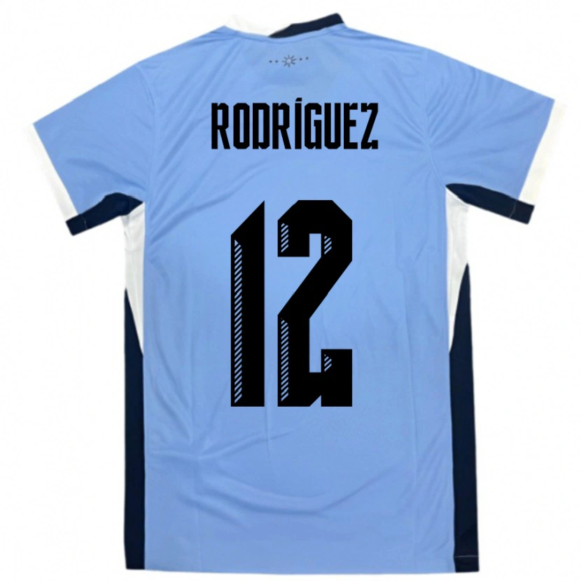 Danxen Kvinder Uruguay Randall Rodriguez #12 Hvid Sort Hjemmebane Spillertrøjer 24-26 Trøje T-Shirt