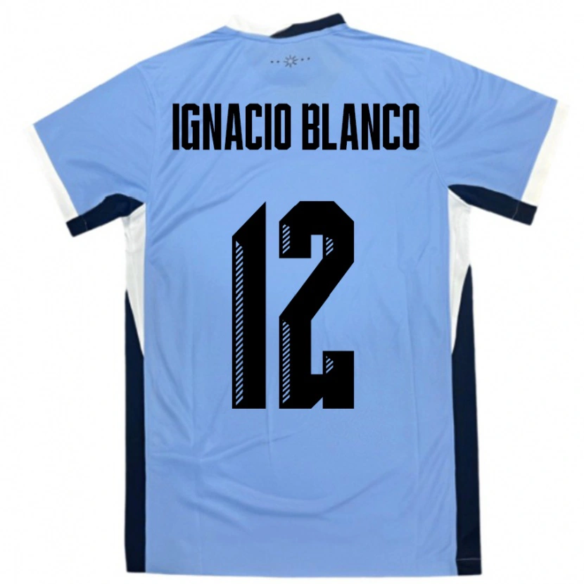 Danxen Kvinder Uruguay Juan Ignacio Blanco #12 Hvid Sort Hjemmebane Spillertrøjer 24-26 Trøje T-Shirt