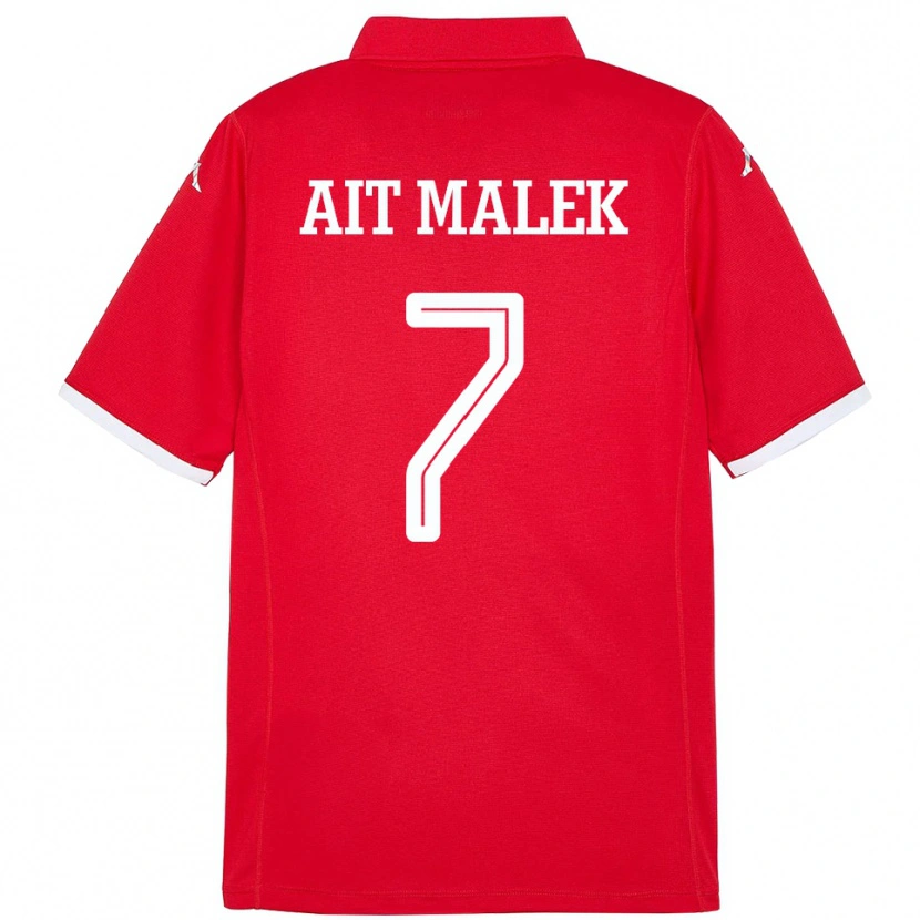 Danxen Kvinder Tunesien Bilel Aït Malek #7 Rød Hjemmebane Spillertrøjer 24-26 Trøje T-Shirt