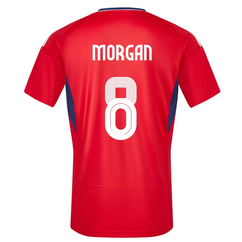 Danxen Kvinder Costa Rica Hakeem Morgan #8 Rød Hjemmebane Spillertrøjer 24-26 Trøje T-Shirt