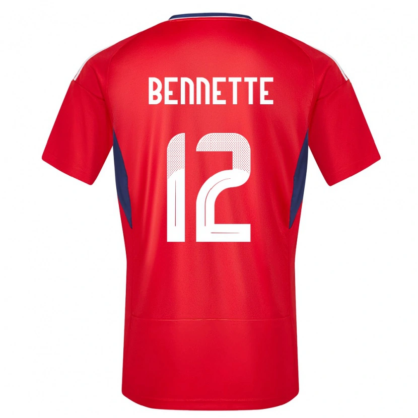 Danxen Kvinder Costa Rica Nick Bennette #12 Rød Hjemmebane Spillertrøjer 24-26 Trøje T-Shirt