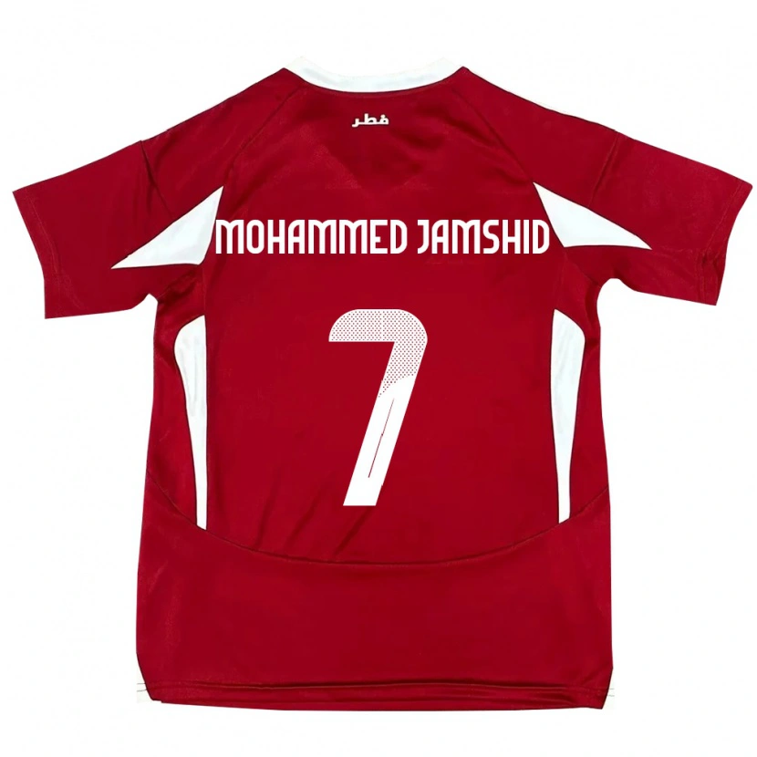 Danxen Kvinder Qatar Tahsin Mohammed Jamshid #7 Rød Hjemmebane Spillertrøjer 24-26 Trøje T-Shirt