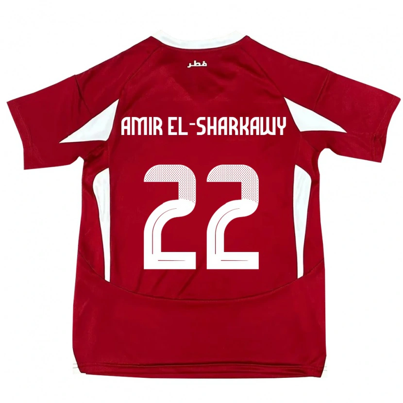 Danxen Kvinder Qatar Galal Amir El-Sharkawy #22 Rød Hjemmebane Spillertrøjer 24-26 Trøje T-Shirt