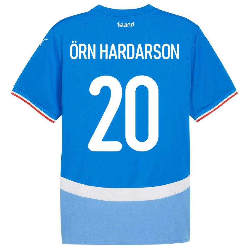 Danxen Kvinder Island Sesar Örn Hardarson #20 Blå Hjemmebane Spillertrøjer 24-26 Trøje T-Shirt