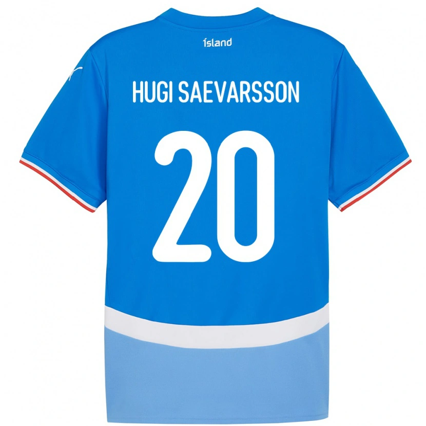 Danxen Kvinder Island Róbert Hugi Saevarsson #20 Blå Hjemmebane Spillertrøjer 24-26 Trøje T-Shirt