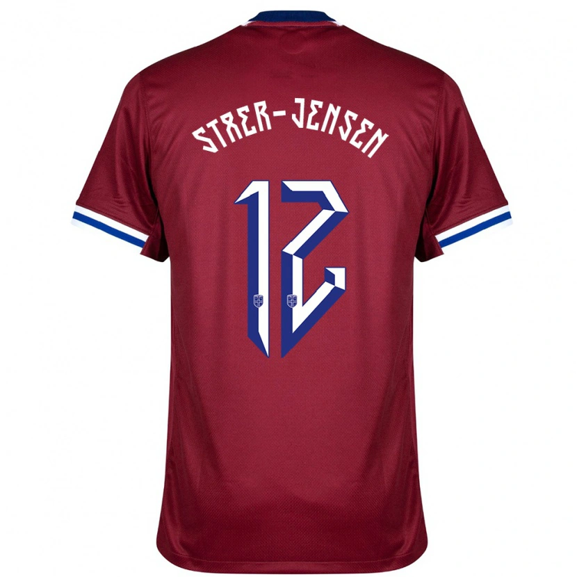 Danxen Kvinder Norge Magnus Stær-Jensen #12 Rød Blå Hvid Hjemmebane Spillertrøjer 24-26 Trøje T-Shirt