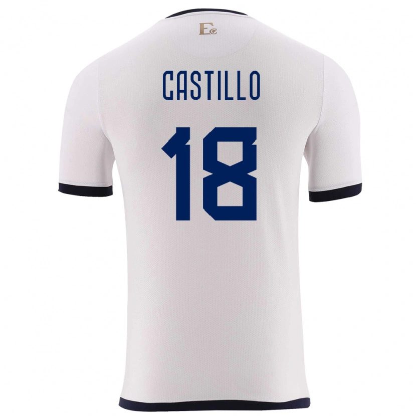 Danxen Kvinder Ecuador Ederson Castillo #18 Hvid Udebane Spillertrøjer 24-26 Trøje T-Shirt