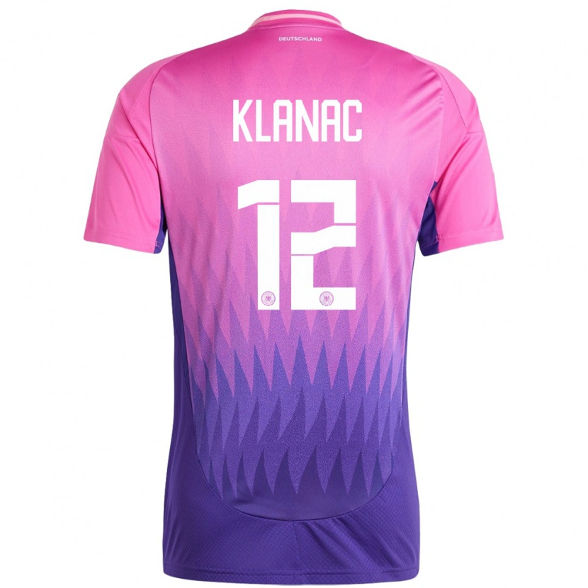 Danxen Kvinder Tyskland Leon Klanac #12 Pink Lilla Udebane Spillertrøjer 24-26 Trøje T-Shirt