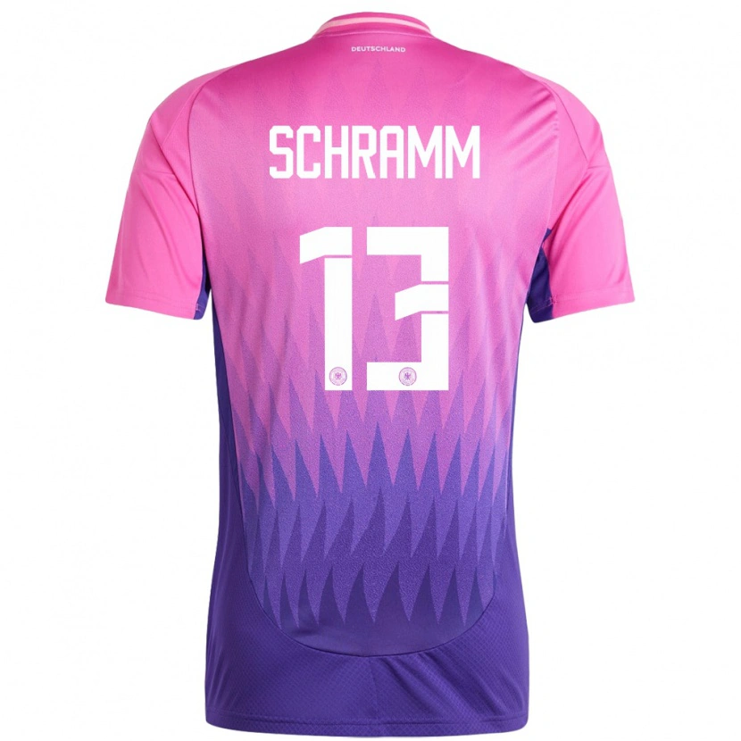 Danxen Kvinder Tyskland Collin Schramm #13 Pink Lilla Udebane Spillertrøjer 24-26 Trøje T-Shirt