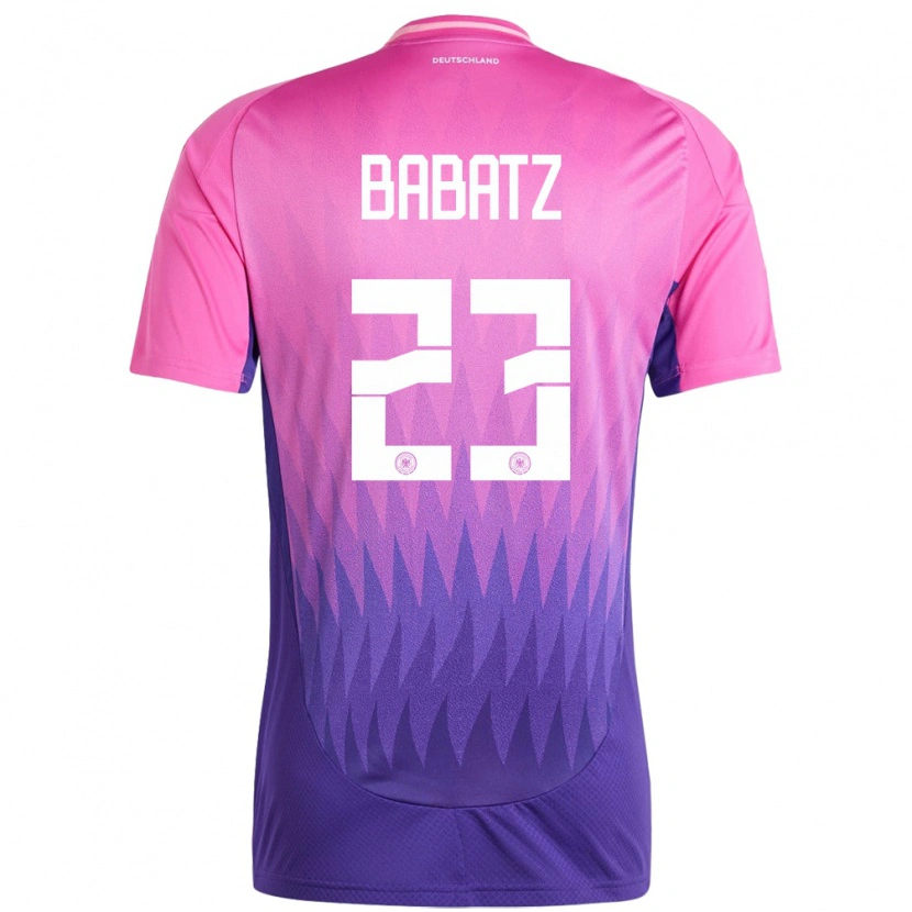 Danxen Kvinder Tyskland Louis Babatz #23 Pink Lilla Udebane Spillertrøjer 24-26 Trøje T-Shirt