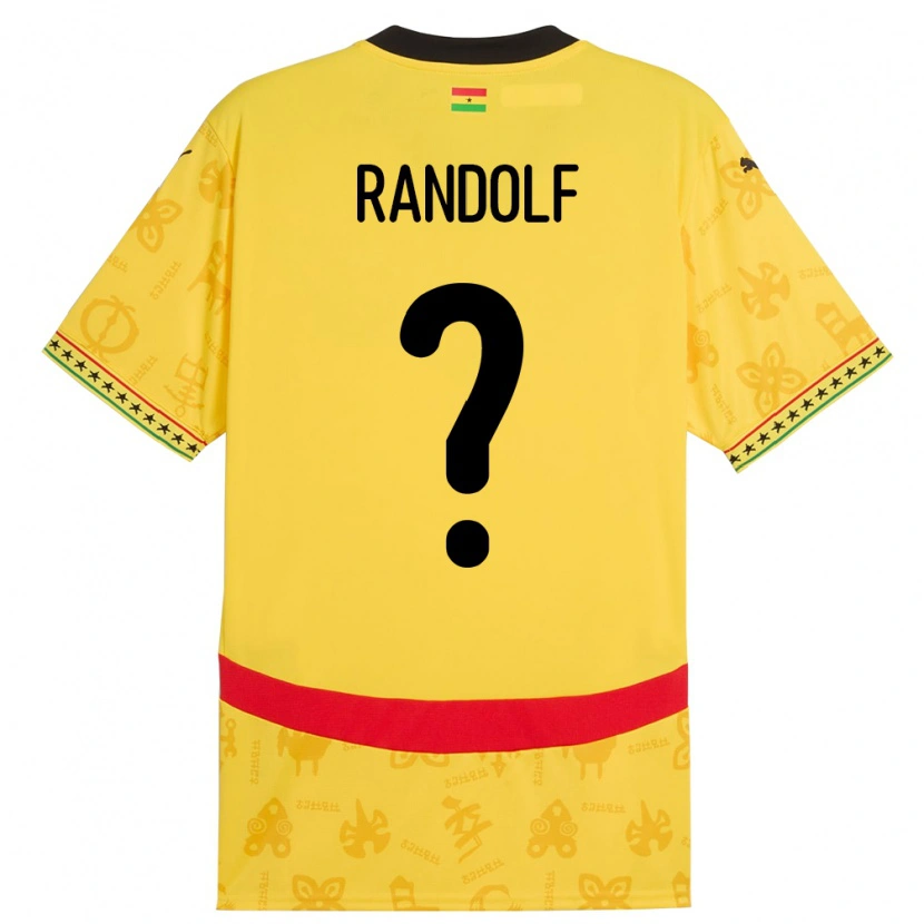 Danxen Kvinder Ghana Augustine Randolf #0 Gul Udebane Spillertrøjer 24-26 Trøje T-Shirt