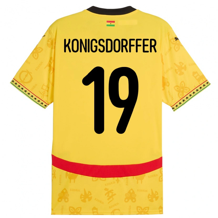 Danxen Kvinder Ghana Ransford-Yeboah Konigsdorffer #19 Gul Udebane Spillertrøjer 24-26 Trøje T-Shirt