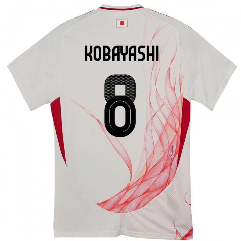 Danxen Kvinder Japan Shimon Kobayashi #8 Hvid Udebane Spillertrøjer 24-26 Trøje T-Shirt