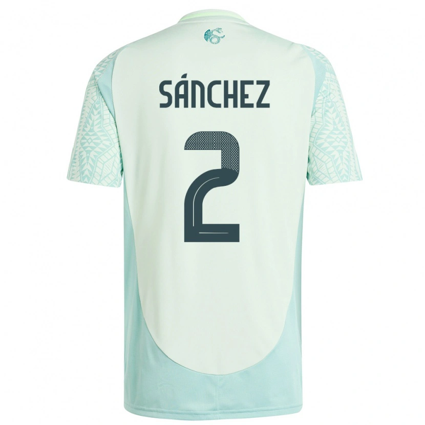 Danxen Kvinder Mexico Jorge Sánchez #2 Linen Grøn Udebane Spillertrøjer 24-26 Trøje T-Shirt