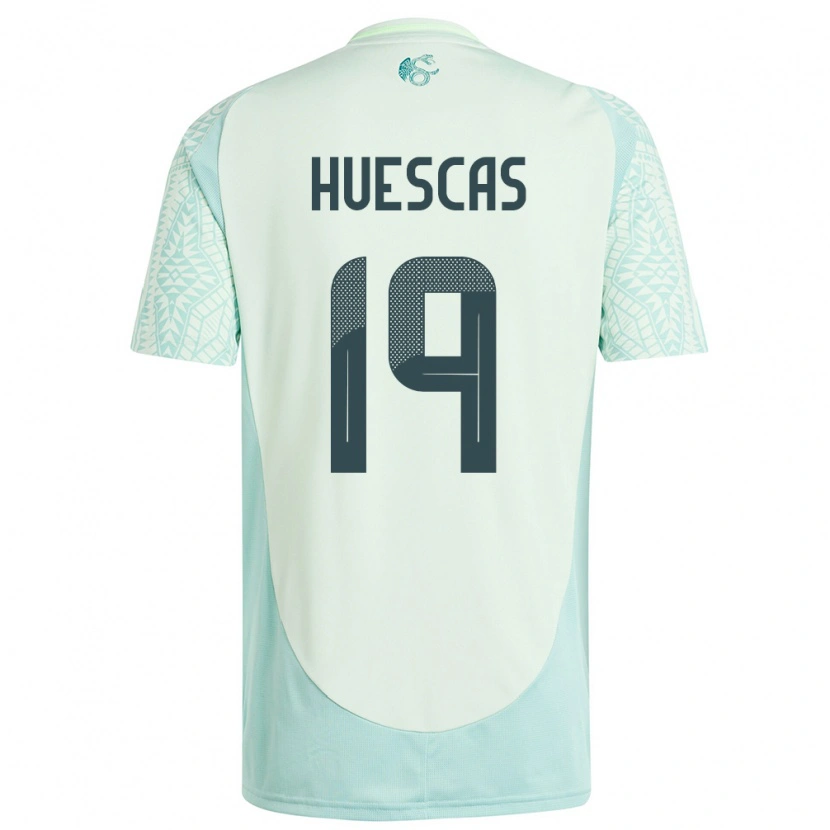 Danxen Kvinder Mexico Rodrigo Huescas #19 Linen Grøn Udebane Spillertrøjer 24-26 Trøje T-Shirt