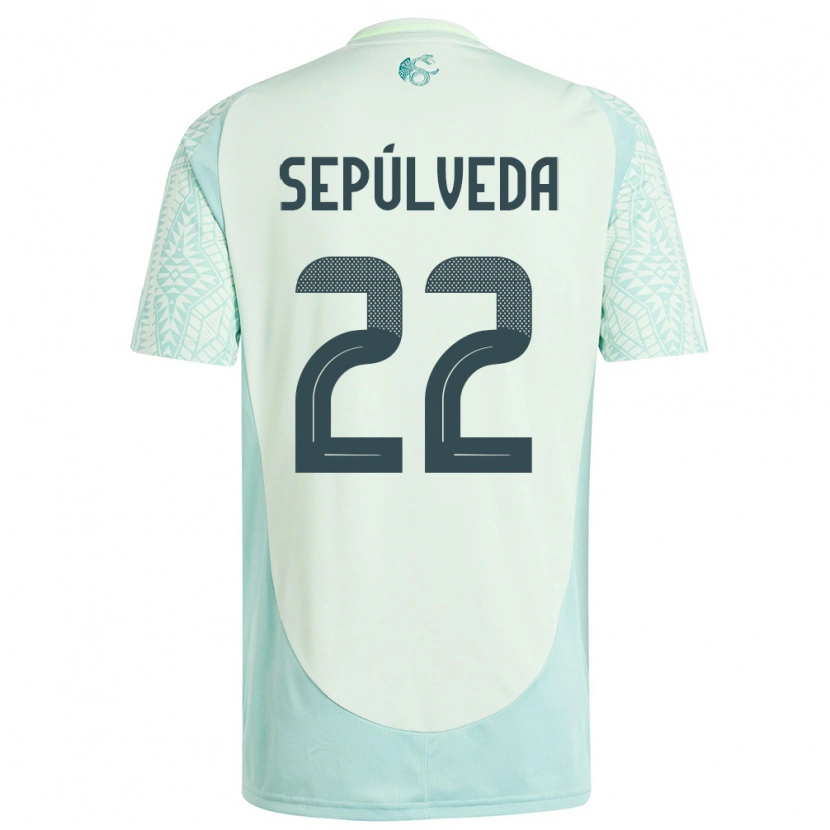 Danxen Kvinder Mexico Ángel Sepúlveda #22 Linen Grøn Udebane Spillertrøjer 24-26 Trøje T-Shirt