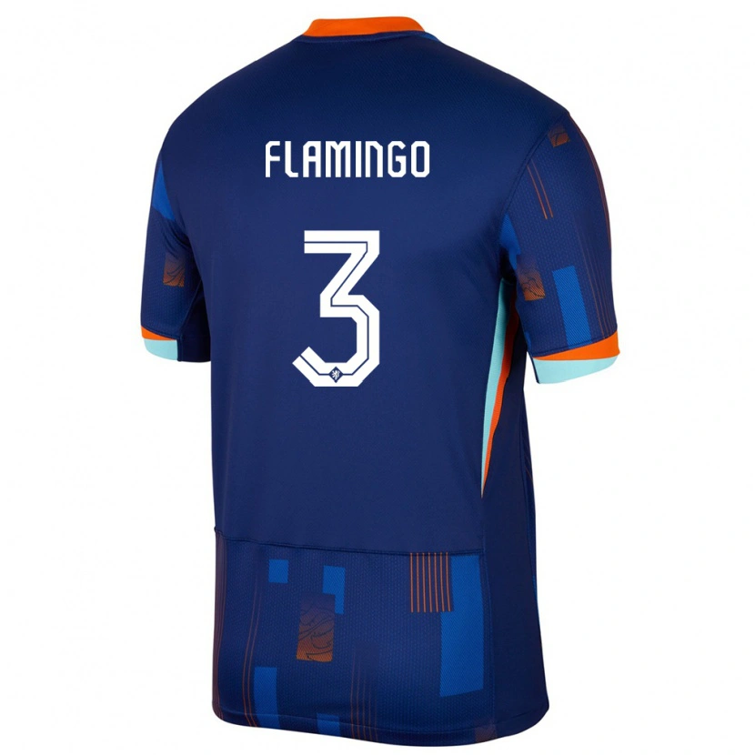 Danxen Kvinder Holland Ryan Flamingo #3 Blå Udebane Spillertrøjer 24-26 Trøje T-Shirt