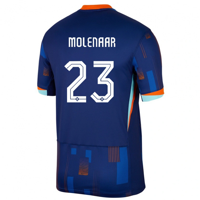 Danxen Kvinder Holland Finn Molenaar #23 Blå Udebane Spillertrøjer 24-26 Trøje T-Shirt