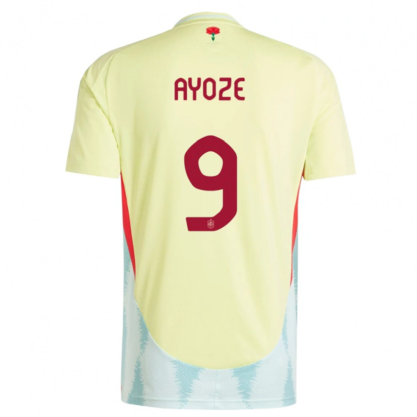 Danxen Kvinder Spanien Ayoze Pérez #9 Gul Udebane Spillertrøjer 24-26 Trøje T-Shirt