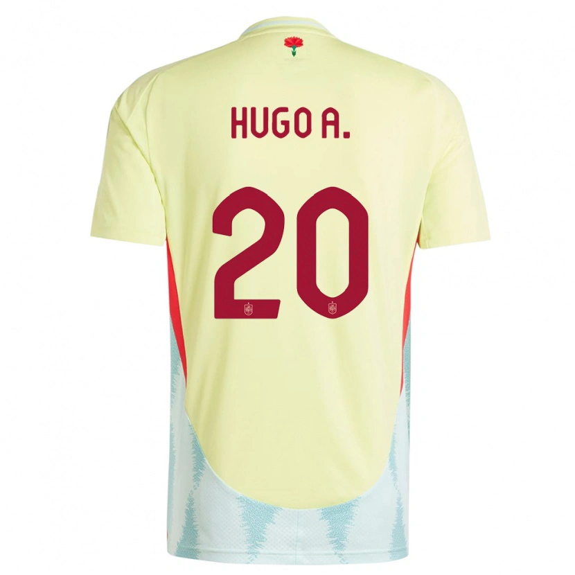 Danxen Kvinder Spanien Hugo Álvarez #20 Gul Udebane Spillertrøjer 24-26 Trøje T-Shirt