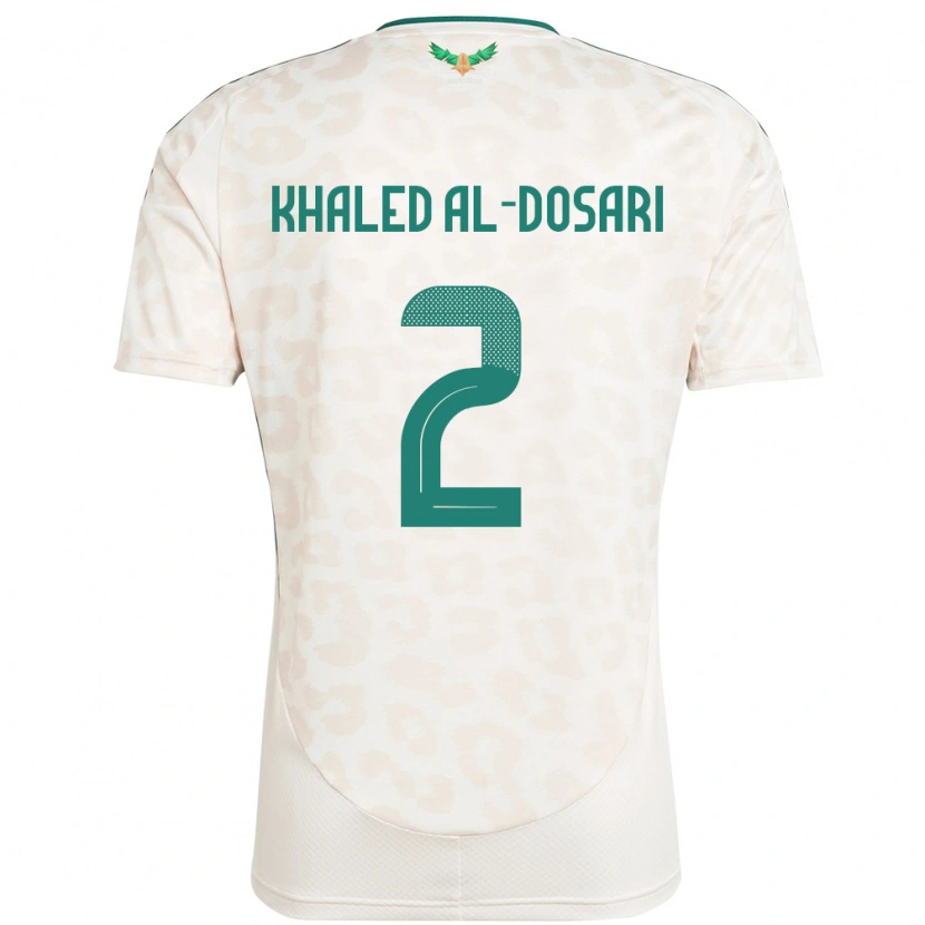 Danxen Kvinder Saudi-Arabien Yazeed Khaled Al-Dosari #2 Hvid Udebane Spillertrøjer 24-26 Trøje T-Shirt