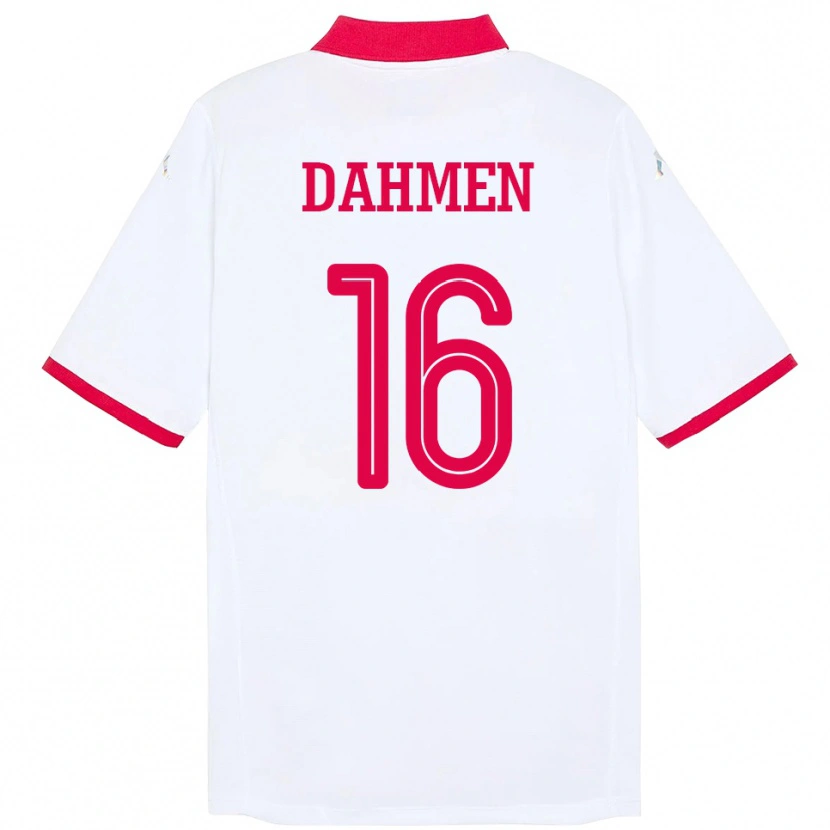 Danxen Kvinder Tunesien Aymen Dahmen #16 Hvid Udebane Spillertrøjer 24-26 Trøje T-Shirt