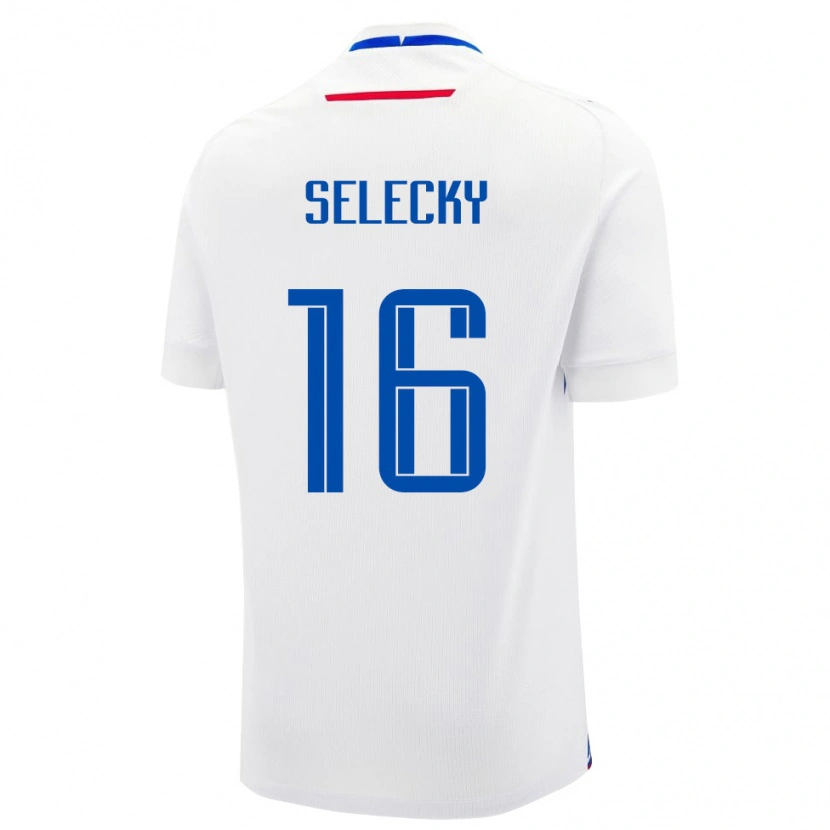 Danxen Kvinder Slovakiet Alexander Selecky #16 Hvid Udebane Spillertrøjer 24-26 Trøje T-Shirt